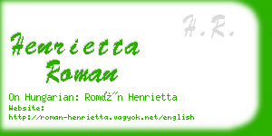 henrietta roman business card